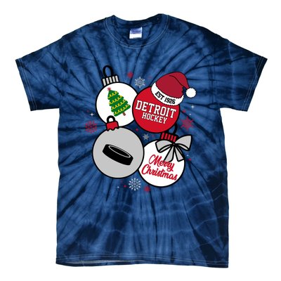 Merry Christmas Detroit Hockey Est 1926 Tie-Dye T-Shirt