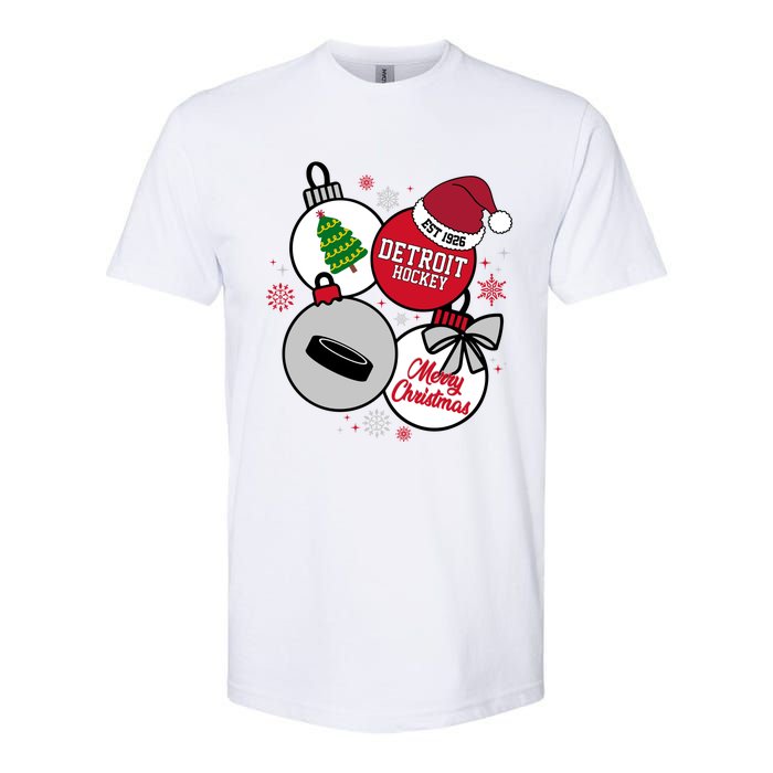 Merry Christmas Detroit Hockey Est 1926 Softstyle CVC T-Shirt