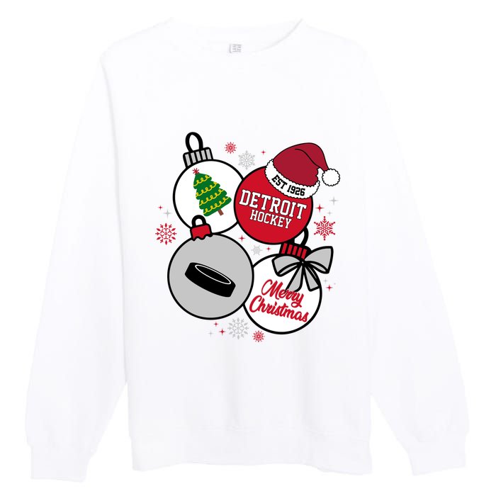 Merry Christmas Detroit Hockey Est 1926 Premium Crewneck Sweatshirt