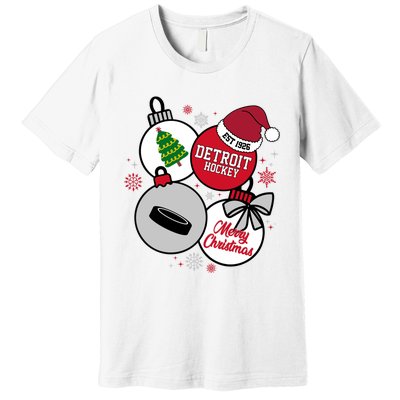 Merry Christmas Detroit Hockey Est 1926 Premium T-Shirt