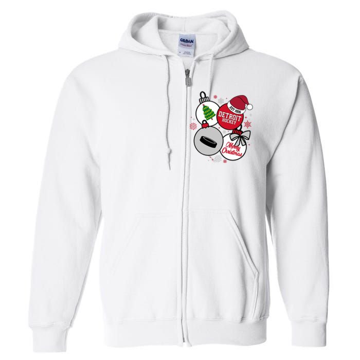 Merry Christmas Detroit Hockey Est 1926 Full Zip Hoodie