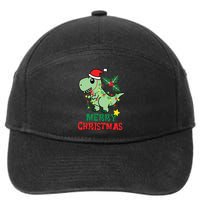 Merry Christmas Dino Holiday 7-Panel Snapback Hat
