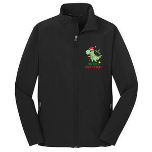 Merry Christmas Dino Holiday Core Soft Shell Jacket