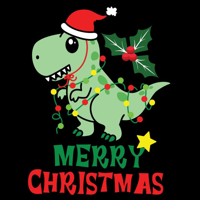 Merry Christmas Dino Holiday Zip Tote Bag