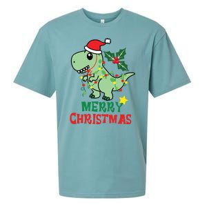 Merry Christmas Dino Holiday Sueded Cloud Jersey T-Shirt