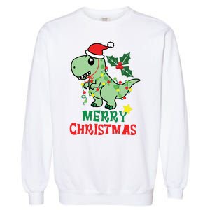 Merry Christmas Dino Holiday Garment-Dyed Sweatshirt