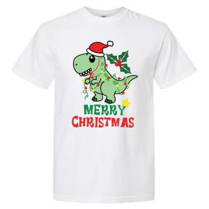 Merry Christmas Dino Holiday Garment-Dyed Heavyweight T-Shirt