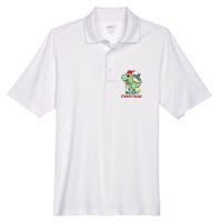 Merry Christmas Dino Holiday Men's Origin Performance Pique Polo