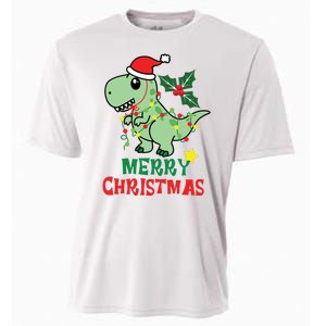 Merry Christmas Dino Holiday Cooling Performance Crew T-Shirt