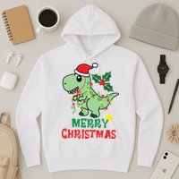 Merry Christmas Dino Holiday Hoodie
