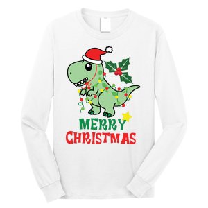 Merry Christmas Dino Holiday Long Sleeve Shirt