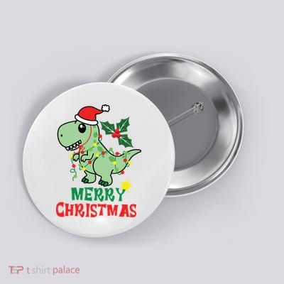 Merry Christmas Dino Holiday Button