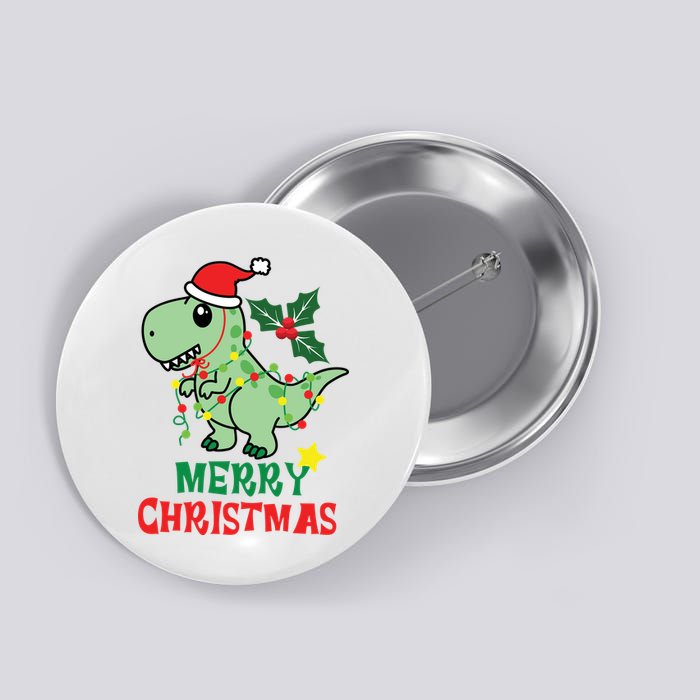 Merry Christmas Dino Holiday Button