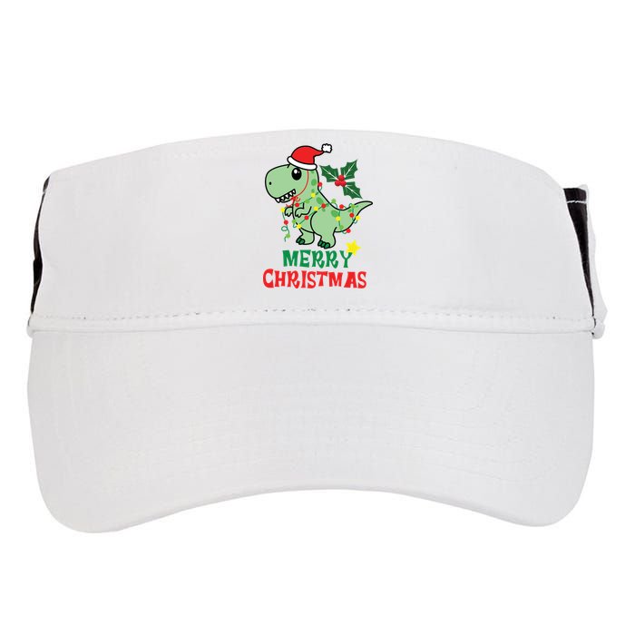Merry Christmas Dino Holiday Adult Drive Performance Visor