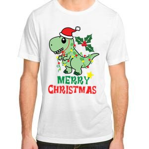 Merry Christmas Dino Holiday Adult ChromaSoft Performance T-Shirt