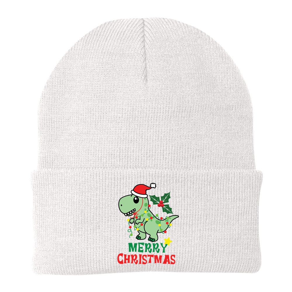 Merry Christmas Dino Holiday Beanie