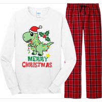 Merry Christmas Dino Holiday Long Sleeve Pajama Set