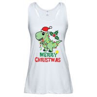 Merry Christmas Dino Holiday Ladies Essential Flowy Tank