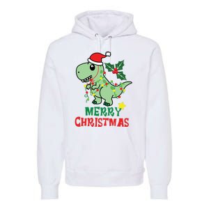 Merry Christmas Dino Holiday Premium Hoodie