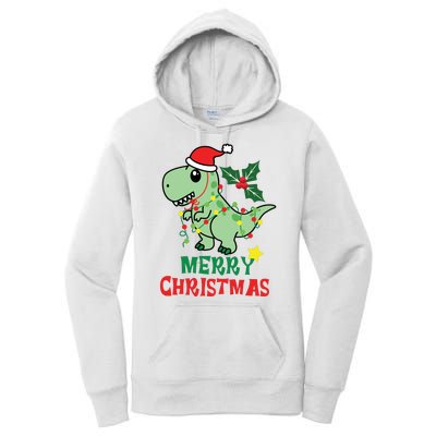 Merry Christmas Dino Holiday Women's Pullover Hoodie