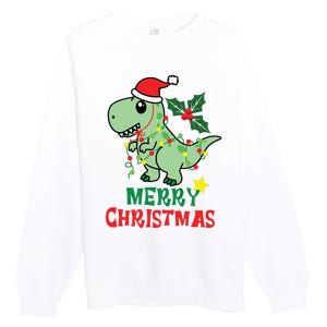 Merry Christmas Dino Holiday Premium Crewneck Sweatshirt