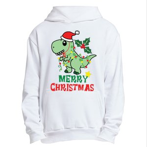 Merry Christmas Dino Holiday Urban Pullover Hoodie