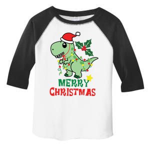 Merry Christmas Dino Holiday Toddler Fine Jersey T-Shirt