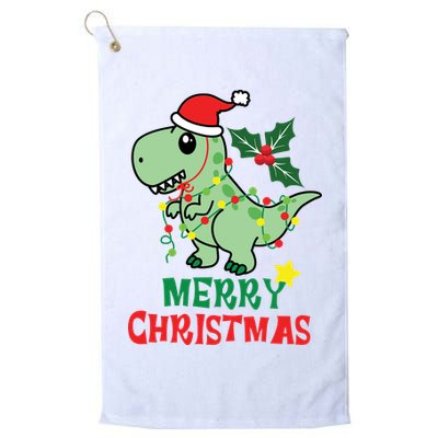 Merry Christmas Dino Holiday Golf Towel