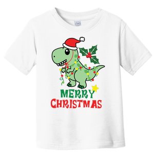 Merry Christmas Dino Holiday Toddler T-Shirt