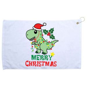 Merry Christmas Dino Holiday Grommeted Golf Towel