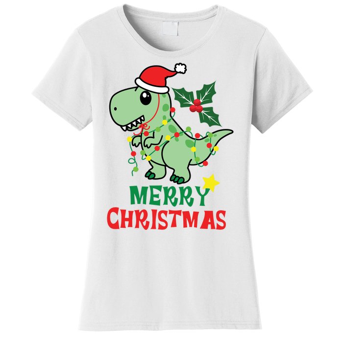 Merry Christmas Dino Holiday Women's T-Shirt