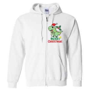 Merry Christmas Dino Holiday Full Zip Hoodie