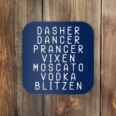 Merry Christmas Dasher Dancer Funny Holiday Coaster