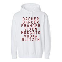 Merry Christmas Dasher Dancer Funny Holiday Garment-Dyed Fleece Hoodie