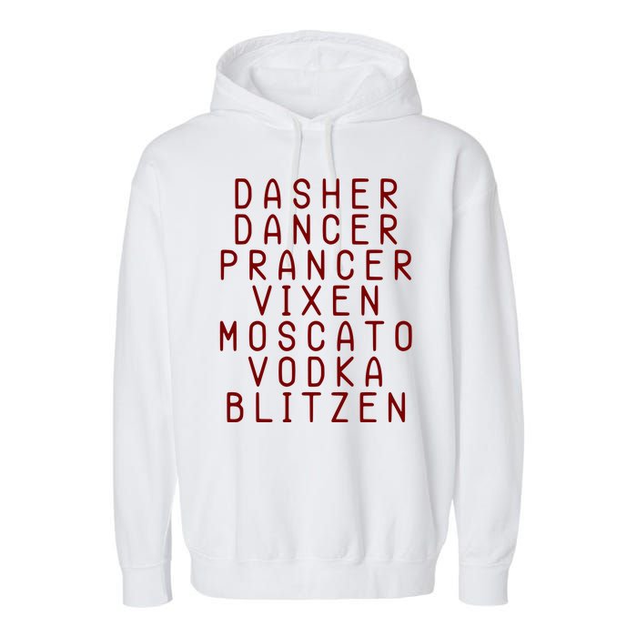 Merry Christmas Dasher Dancer Funny Holiday Garment-Dyed Fleece Hoodie