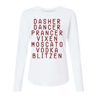 Merry Christmas Dasher Dancer Funny Holiday Womens Cotton Relaxed Long Sleeve T-Shirt