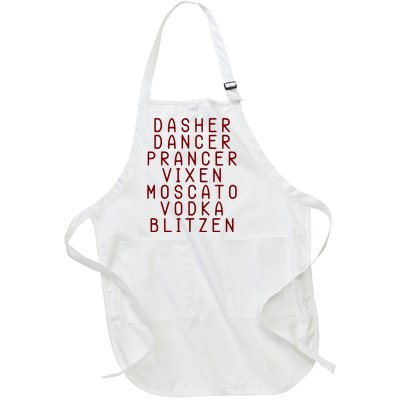 Merry Christmas Dasher Dancer Funny Holiday Full-Length Apron With Pockets