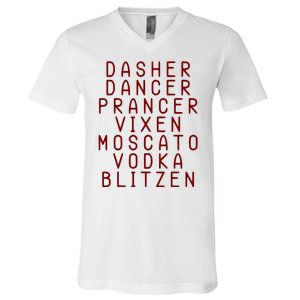 Merry Christmas Dasher Dancer Funny Holiday V-Neck T-Shirt