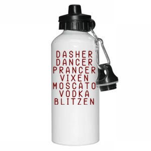 Merry Christmas Dasher Dancer Funny Holiday Aluminum Water Bottle