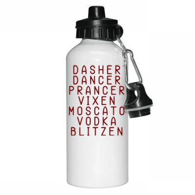 Merry Christmas Dasher Dancer Funny Holiday Aluminum Water Bottle 