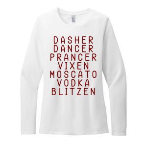 Merry Christmas Dasher Dancer Funny Holiday Womens CVC Long Sleeve Shirt