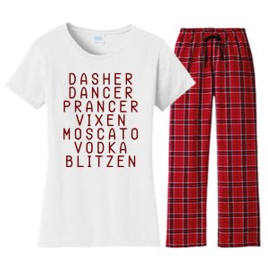 Merry Christmas Dasher Dancer Funny Holiday Women's Flannel Pajama Set