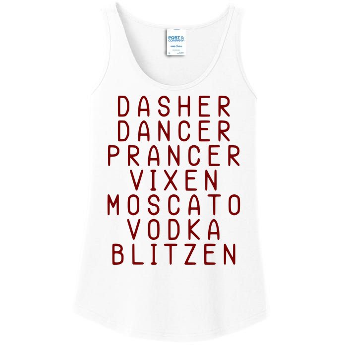 Merry Christmas Dasher Dancer Funny Holiday Ladies Essential Tank