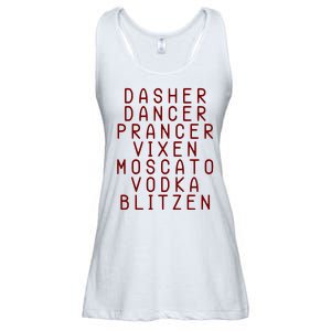 Merry Christmas Dasher Dancer Funny Holiday Ladies Essential Flowy Tank