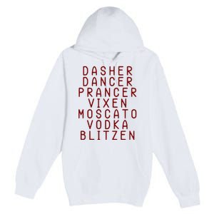 Merry Christmas Dasher Dancer Funny Holiday Premium Pullover Hoodie