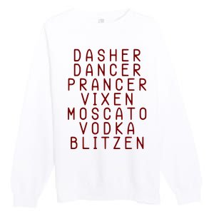 Merry Christmas Dasher Dancer Funny Holiday Premium Crewneck Sweatshirt