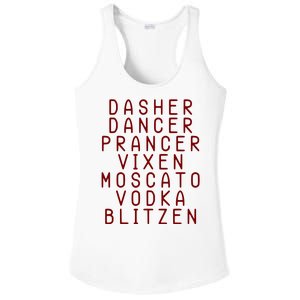 Merry Christmas Dasher Dancer Funny Holiday Ladies PosiCharge Competitor Racerback Tank