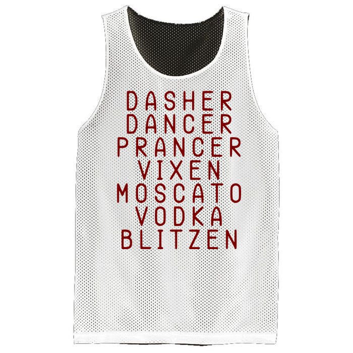 Merry Christmas Dasher Dancer Funny Holiday Mesh Reversible Basketball Jersey Tank