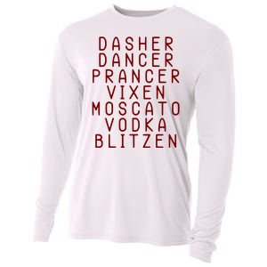 Merry Christmas Dasher Dancer Funny Holiday Cooling Performance Long Sleeve Crew