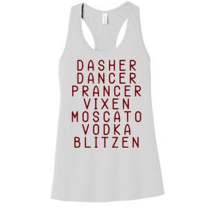 Merry Christmas Dasher Dancer Funny Holiday Women's Racerback Tank